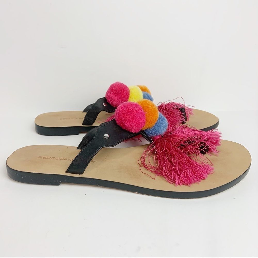 Rebecca Minkoff Erika Pom Pom Sandals Sz 8 - Picture 7 of 7